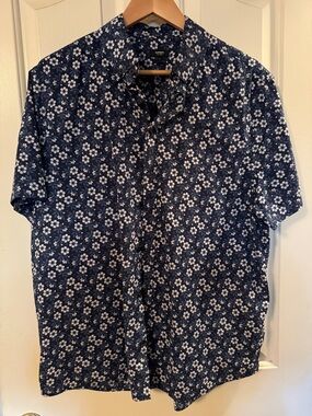 Express Men Flower Button Up Shirt